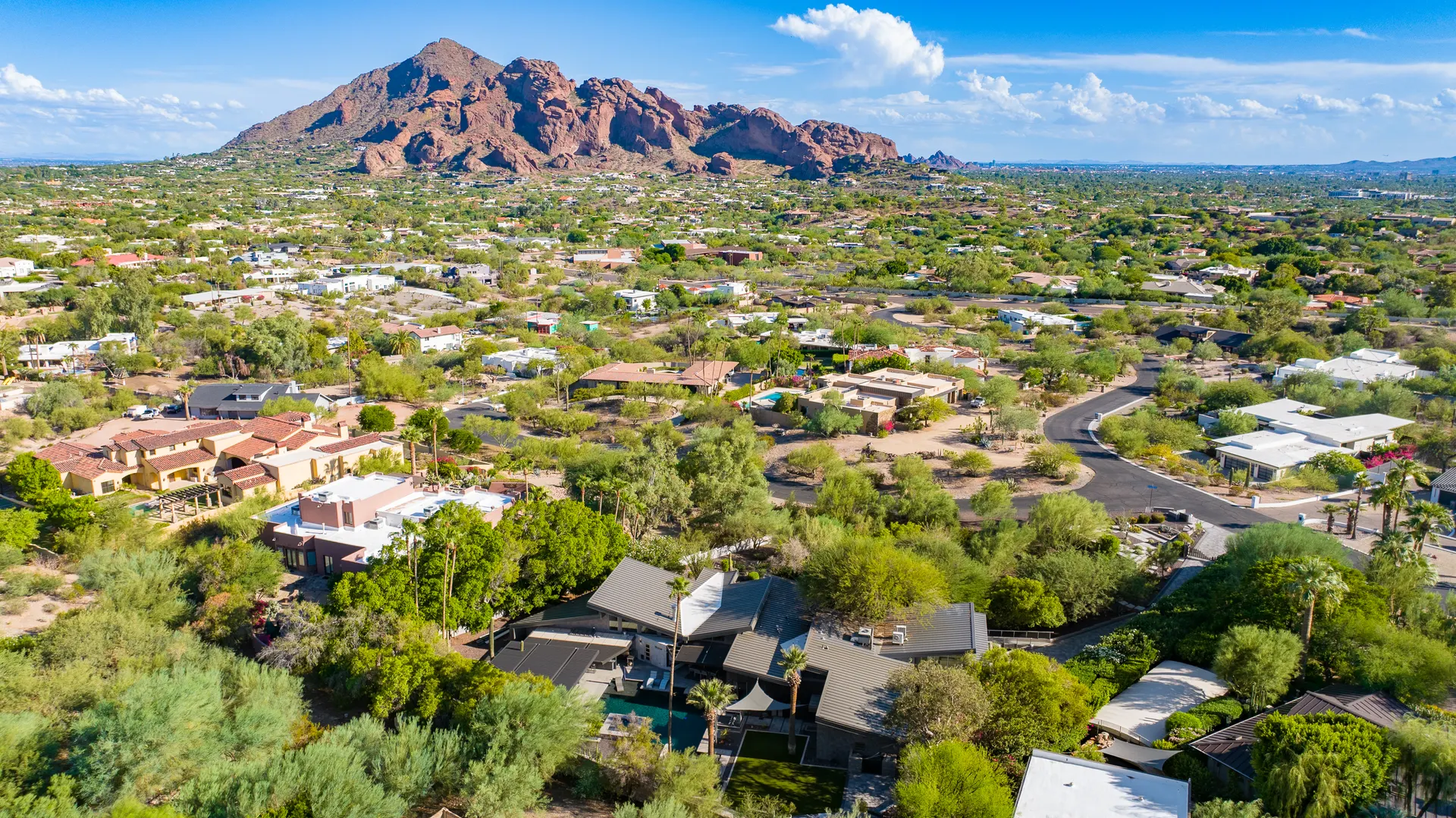 Arcadia neighborhood beneath Camelback Mountain, Phoenix
