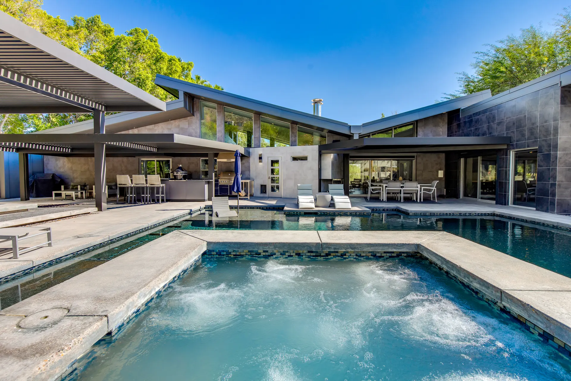 Resort-style backyard and pool in Paradise Valley, Arizona